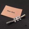 Miu Miu Textured Luxury Pearl Heart Hair Clip - Minimalist Design with Vintage Charm