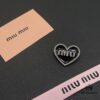 Miu Miu Textured Luxury Pearl Heart Brooch, Minimalist Amour Design with Vintage Charm, Must-Have Summer Fashion Accessory