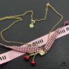 Miu Miu Textured Heart Luxury Minimalist Pearl Necklace, Chic Retro Design with Pearl Accents, Must-Have Summer Accessory