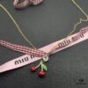 Miu Miu Textured Heart Luxury Minimalist Pearl Necklace, Chic Retro Design with Pearl Accents, Must-Have Summer Accessory