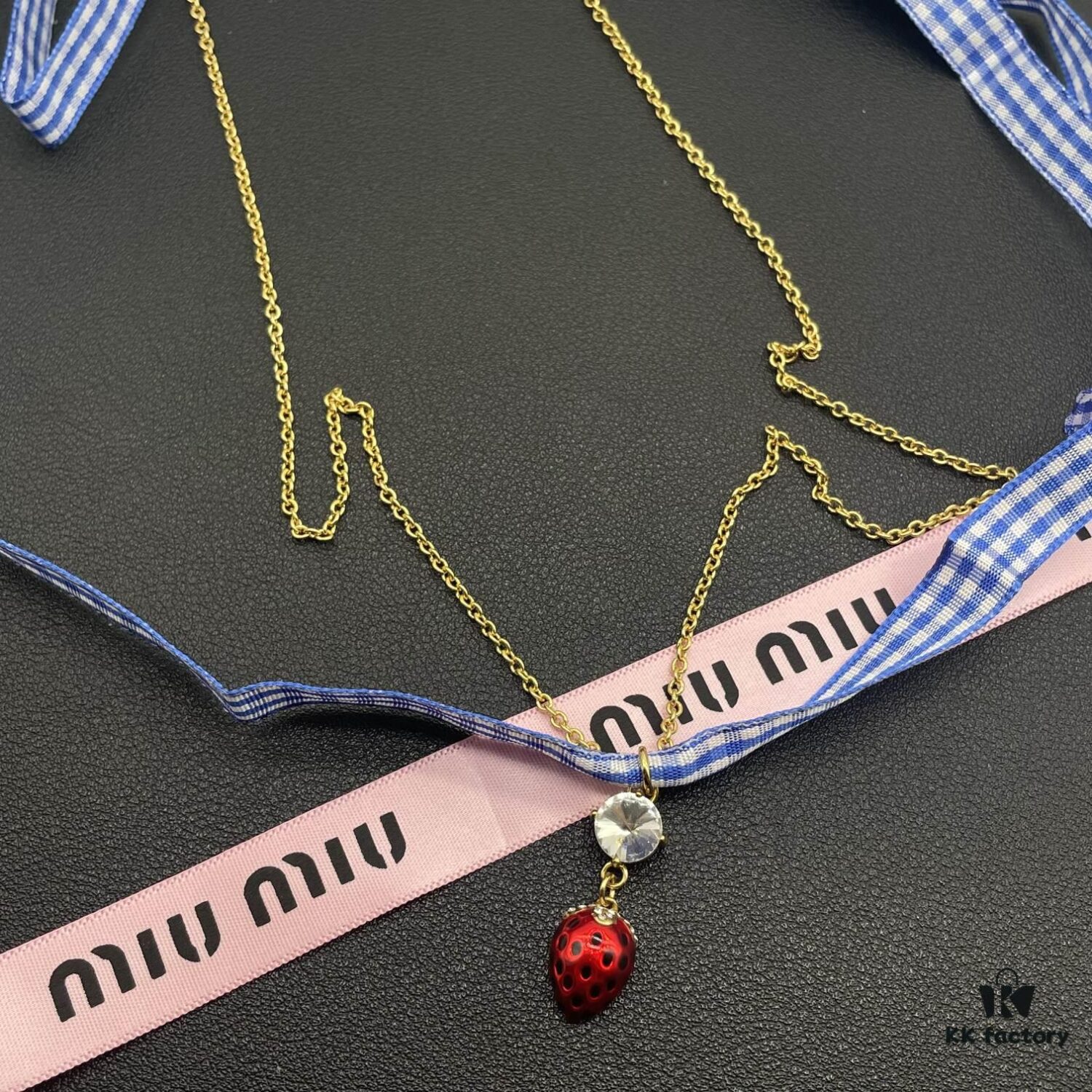 Miu Miu Textured Heart Luxury Minimalist Pearl Necklace, Lightweight and Unique Design with Retro Charm