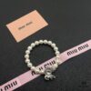 Miumiu Elegant Heart Pearl Bracelet, Luxury Minimalist Design with Vintage Charm