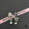 Miu Miu Textured Luxury Pearl Heart Stud Earrings, Minimalist Design with Vintage Charm, Must-Have Summer Fashion Accessory