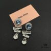 Miu Miu Textured Luxury Pearl Heart Stud Earrings, Minimalist Design with Vintage Charm, Must-Have Summer Fashion Accessory