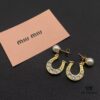 Miu Miu Textured Luxury Pearl Heart Stud Earrings, Minimalist Amore Design with Vintage Charm, Must-Have Summer Fashion Accessory