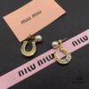 Miu Miu Textured Luxury Pearl Heart Stud Earrings, Minimalist Amore Design with Vintage Charm, Must-Have Summer Fashion Accessory