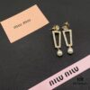 Miu Miu Textured Luxury Pearl Heart Stud Earrings, Minimalist Design with Vintage Charm, Must-Have Summer Fashion Accessory