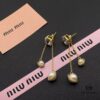 Miu Miu Textured Luxury Pearl Heart Stud Earrings, Minimalist Design with Vintage Charm, Must-Have Summer Fashion Accessory