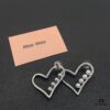 Miu Miu Textured Luxury Pearl Heart Stud Earrings, Minimalist Design with Vintage Charm, Must-Have Summer Fashion Accessory