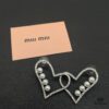 Miu Miu Textured Luxury Pearl Heart Stud Earrings, Minimalist Design with Vintage Charm, Must-Have Summer Fashion Accessory