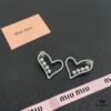 Miu Miu Textured Luxury Pearl Heart Stud Earrings, Minimalist Design with Vintage Charm, Must-Have Summer Fashion Accessory