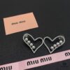 Miu Miu Textured Luxury Pearl Heart Stud Earrings, Minimalist Design with Vintage Charm, Must-Have Summer Fashion Accessory