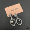 Miumiu Elegant Heart Pearl Stud Earrings, Minimalist Luxury Design with Vintage Charm