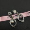 Miumiu Elegant Heart Pearl Stud Earrings, Minimalist Luxury Design with Vintage Charm