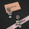 Miumiu Pearl Heart Stud Earrings, Minimalist Luxury Design with Retro Charm, Small-Size Elegant Fashion Accessory