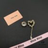 Miu Miu Textured Luxury Pearl Heart Stud Earrings, Minimalist Design with Vintage Charm, Must-Have Summer Fashion Accessory
