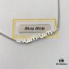 Miu Miu New Silver Full Diamond Letter Necklace