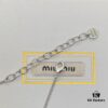 Miu Miu New Silver Full Diamond Letter Necklace