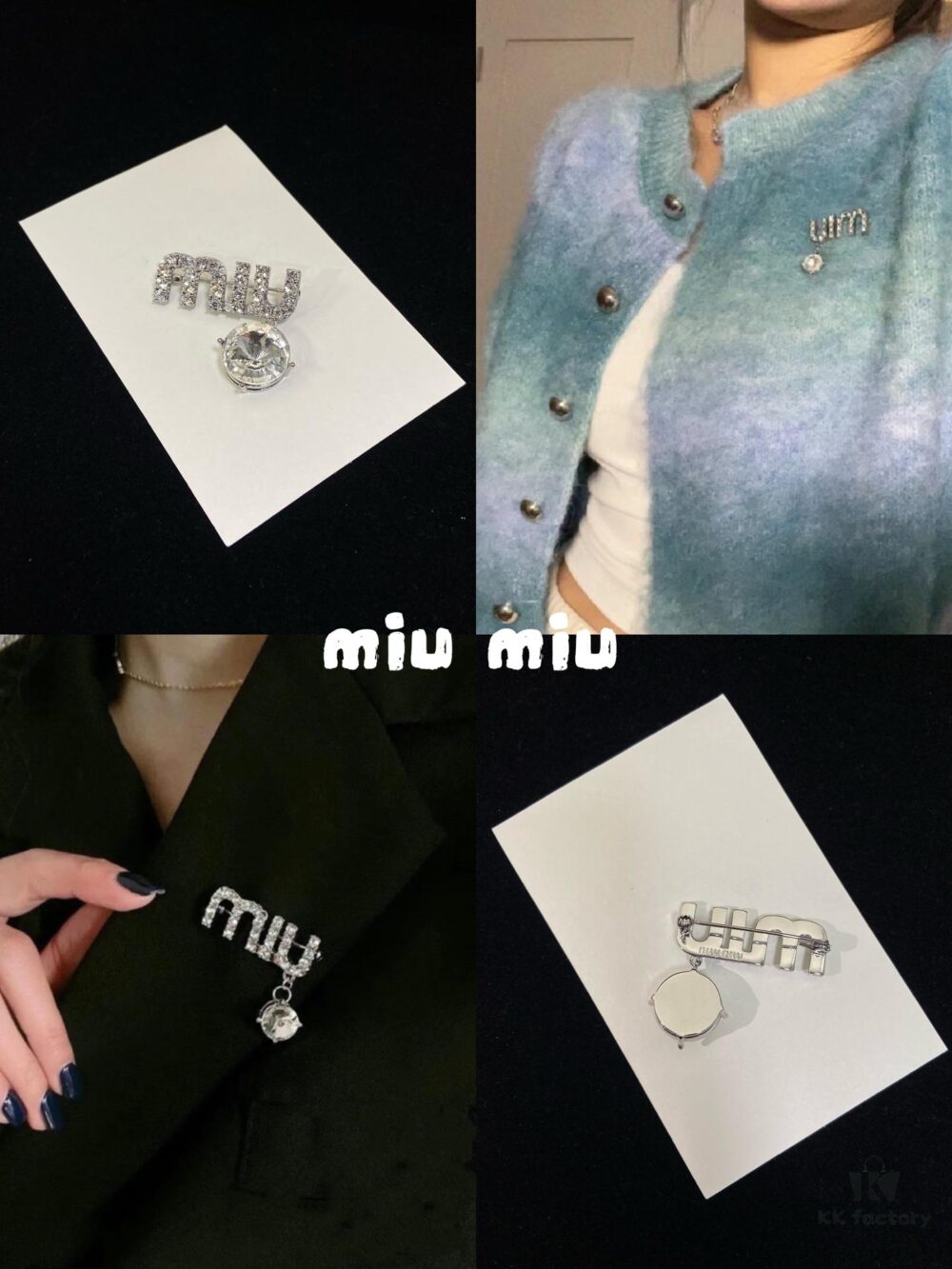 Miu Miu Large Crystal 'M' Brooch 🔮