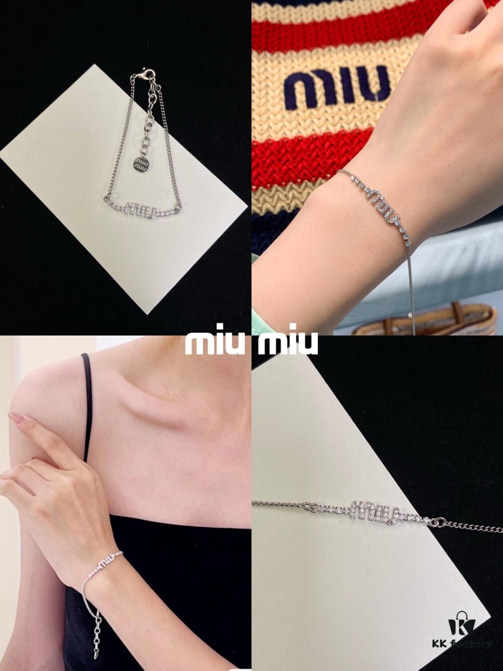 Miu Miu Letter M Bracelet ✨ Stylish and Elegant Accessory for a Fairytale Princess Look 👸 Radiant and Brightening on the Skin 💐