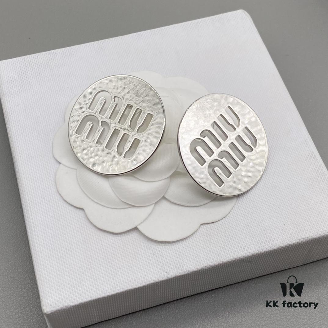 Miu Miu Textured Luxurious Pearl Heart Stud Earrings, Minimalist Design with Vintage Charm