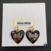 Miu Miu Textured Luxury Pearl Heart Stud Earrings, Minimalist Love Design, Fashionable Retro Style, Must-Have Summer Accessory