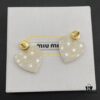 Miu Miu Textured Luxurious Pearl Heart Stud Earrings, Minimalist Design with Vintage Charm, Must-Have Summer Fashion Accessory