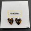 Miu Miu Textured Luxurious Pearl Heart Stud Earrings, Minimalist Design with Vintage Charm, Must-Have Summer Fashion Accessory