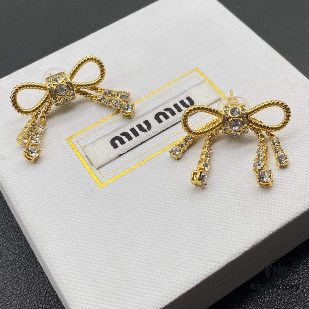 Miu Miu Textured Luxury Pearl Heart Stud Earrings, Minimalist Design with Retro Charm