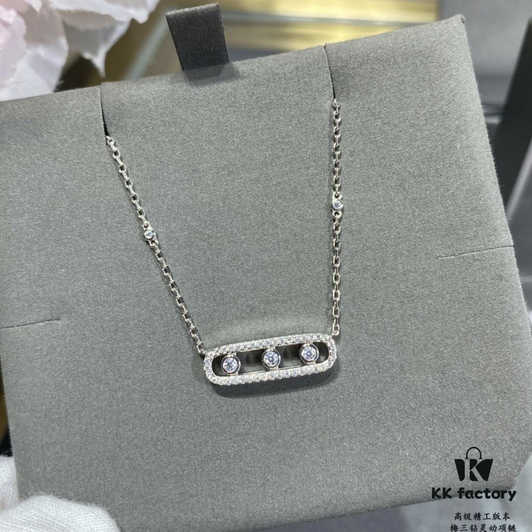 Messika Move Classic Diamond Necklace with Three Sliding Diamonds