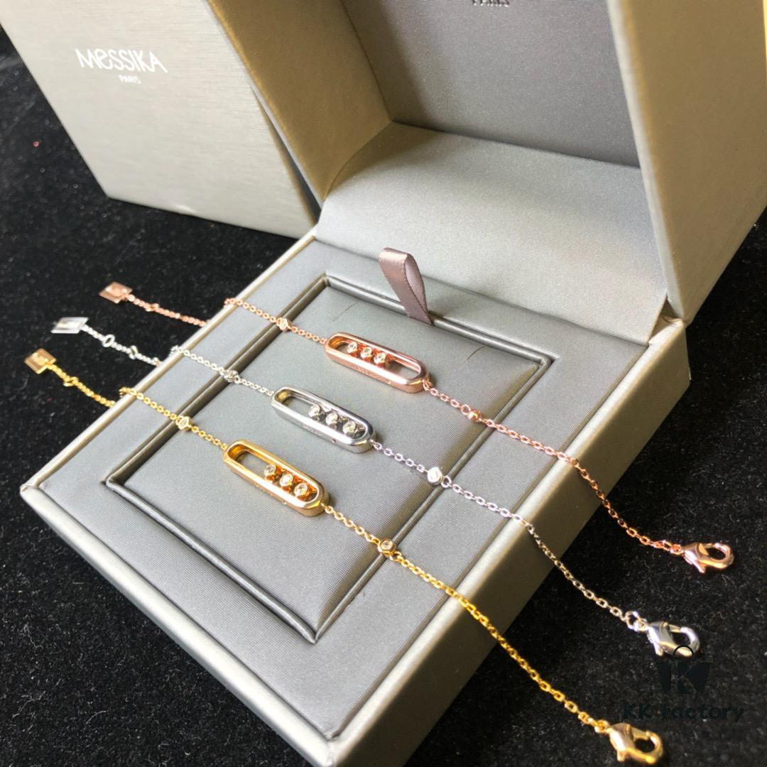 Hollywood's Hottest Jewelry Brand Messika - Move Collection Bracelet in 3 Colors, Featuring the Iconic 'Moving Diamond' Design