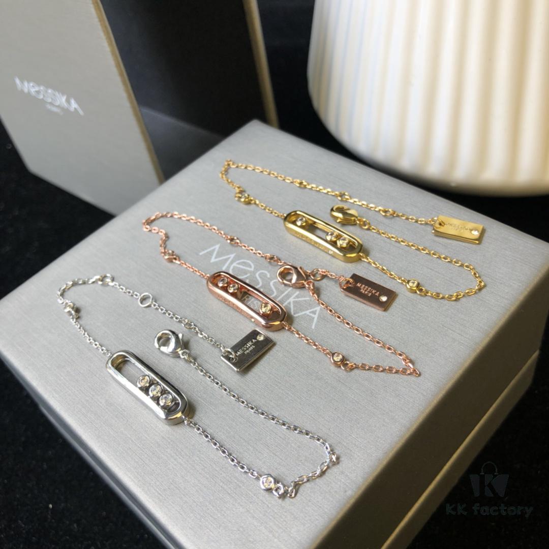 Hollywood's Hottest Jewelry Brand Messika - Move Collection Bracelet in 3 Colors, Featuring the Iconic 'Moving Diamond' Design