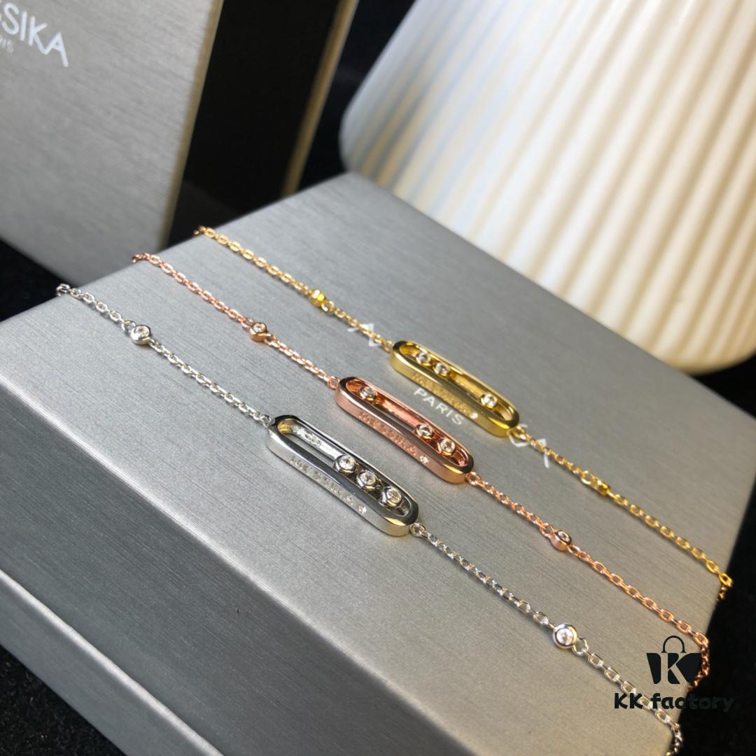 Hollywood's Hottest Jewelry Brand Messika - Move Collection Bracelet in 3 Colors, Featuring the Iconic 'Moving Diamond' Design