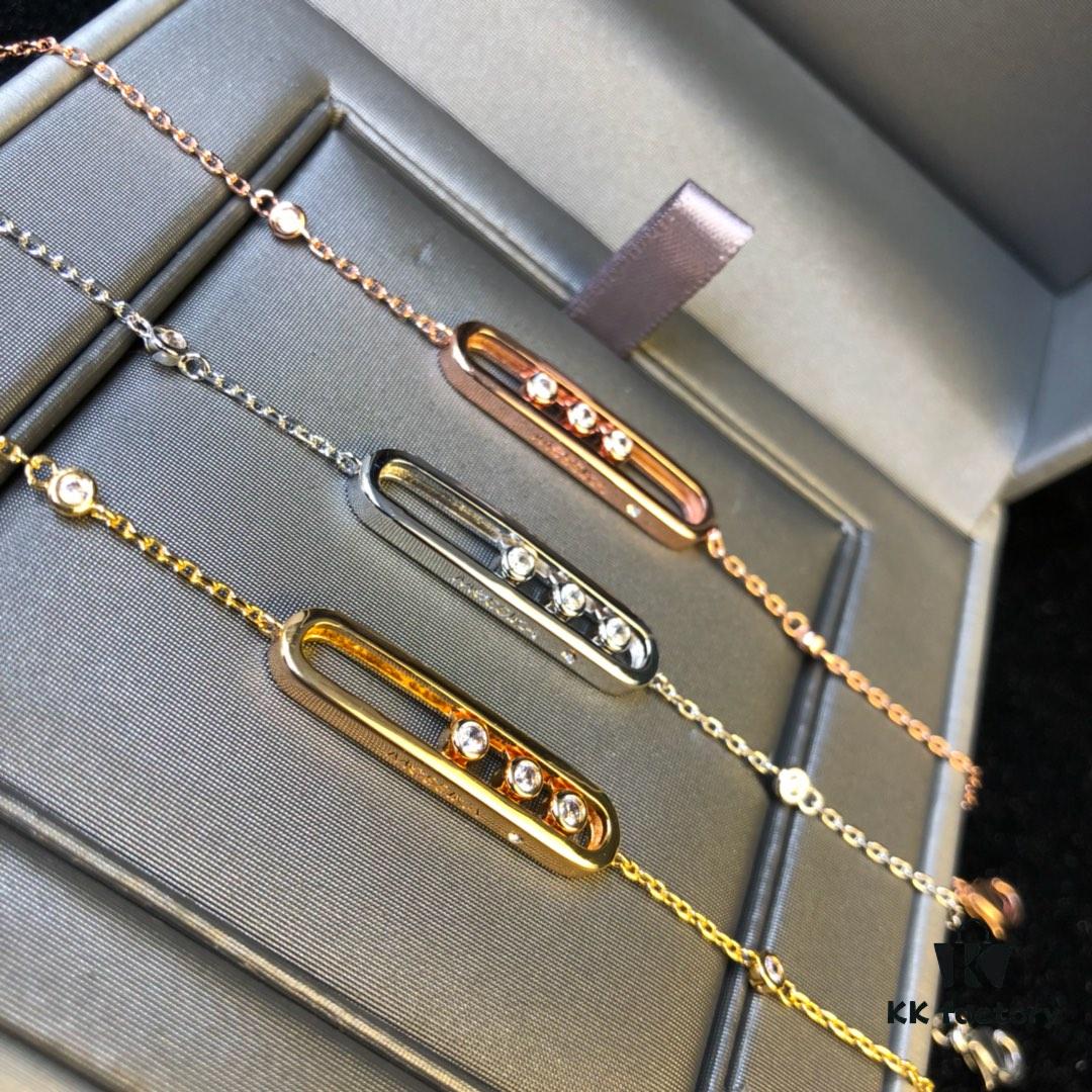 Hollywood's Hottest Jewelry Brand Messika - Move Collection Bracelet in 3 Colors, Featuring the Iconic 'Moving Diamond' Design