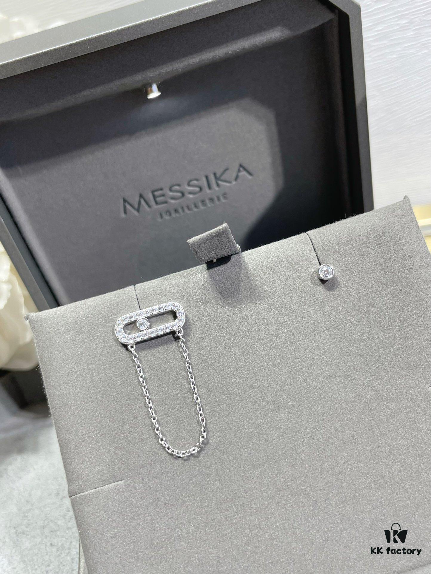 Mizhika Model AB Earrings, Rose Gold and White Gold, In Stock 11445. The classic Move series, symbolizing a beautiful meaning: 'Whether in the past, today, or the future, love is always there.'