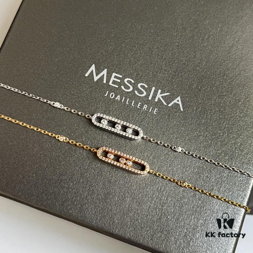 ❗️New Arrival❗️☀️Messika MOVE Full Diamond Three Diamond Sliding Bracelet
