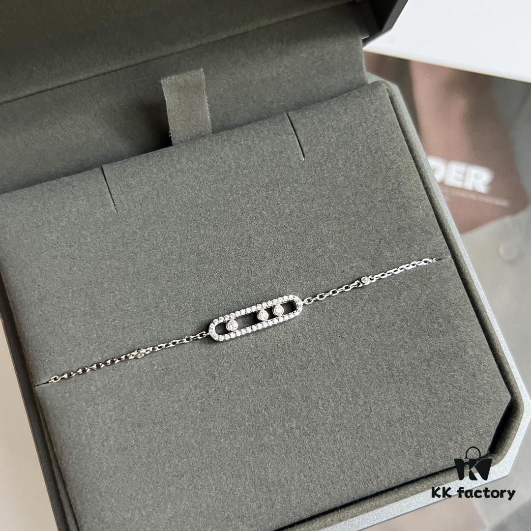 ❗️New Arrival❗️☀️Messika MOVE Full Diamond Three Diamond Sliding Bracelet