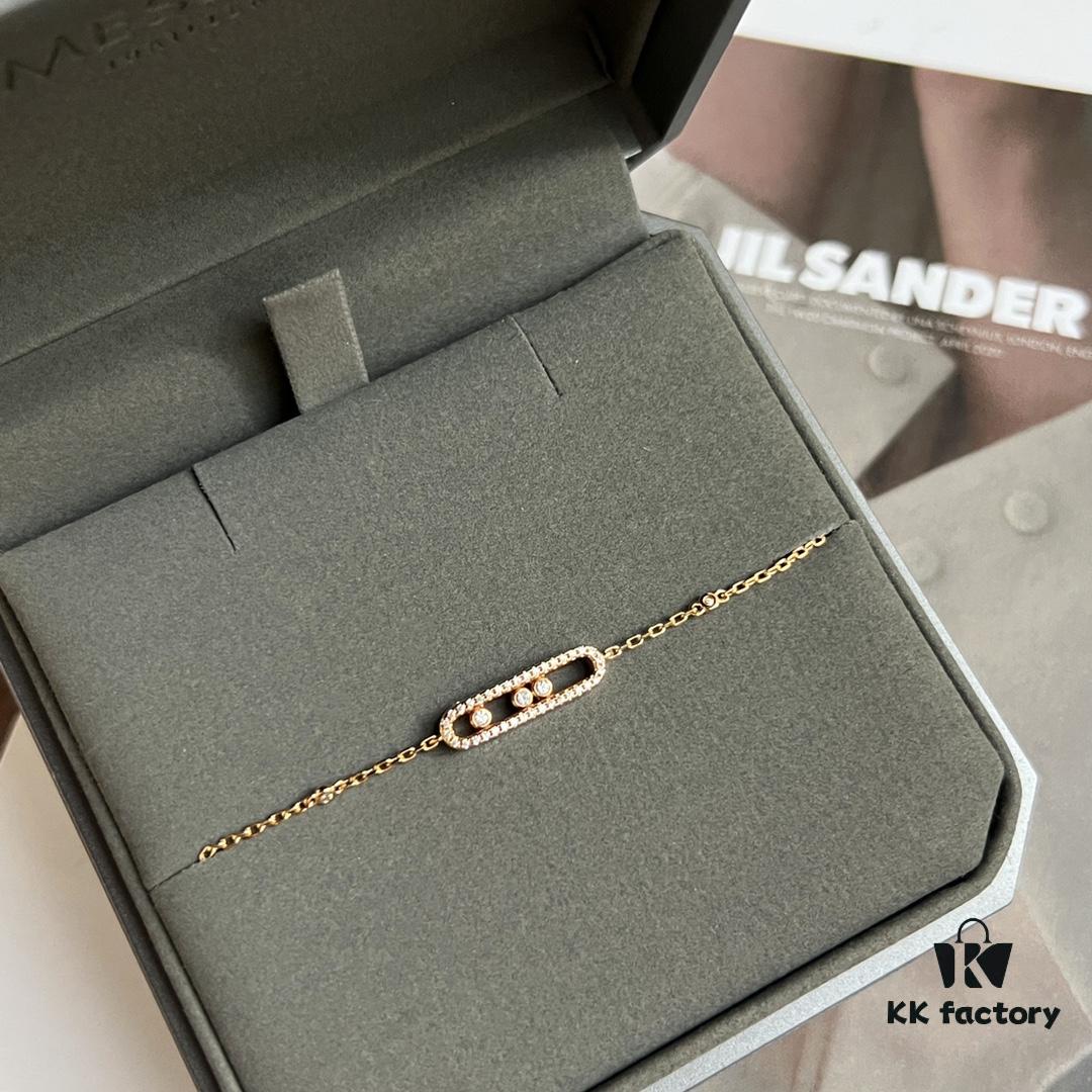 ❗️New Arrival❗️☀️Messika MOVE Full Diamond Three Diamond Sliding Bracelet