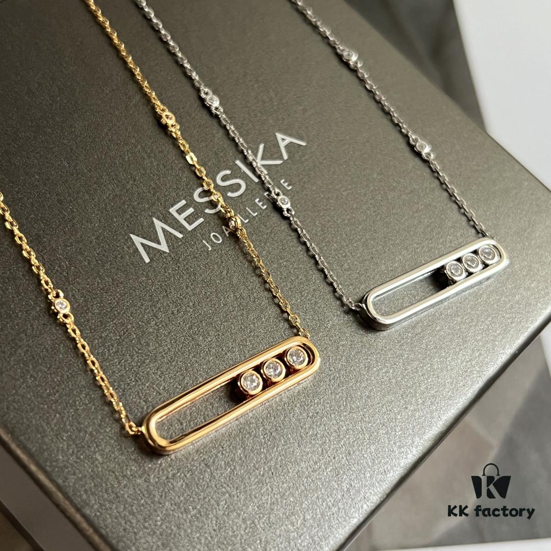 ❗️New Arrival❗️☀️Messika MOVE Smooth Three-Diamond Sliding Necklace