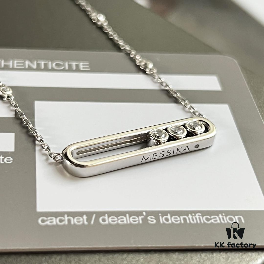 ❗️New Arrival❗️☀️Messika MOVE Smooth Three-Diamond Sliding Necklace