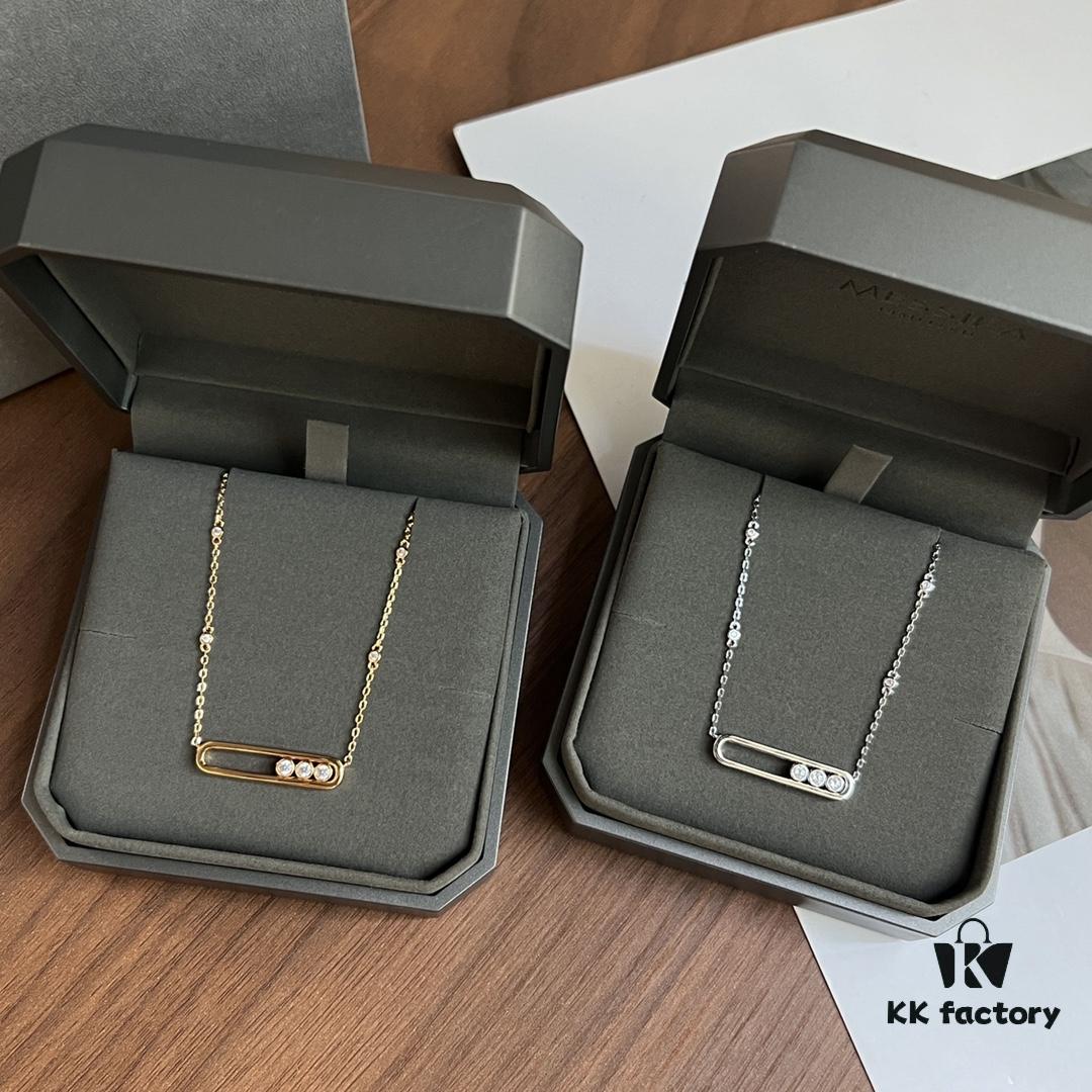 ❗️New Arrival❗️☀️Messika MOVE Smooth Three-Diamond Sliding Necklace