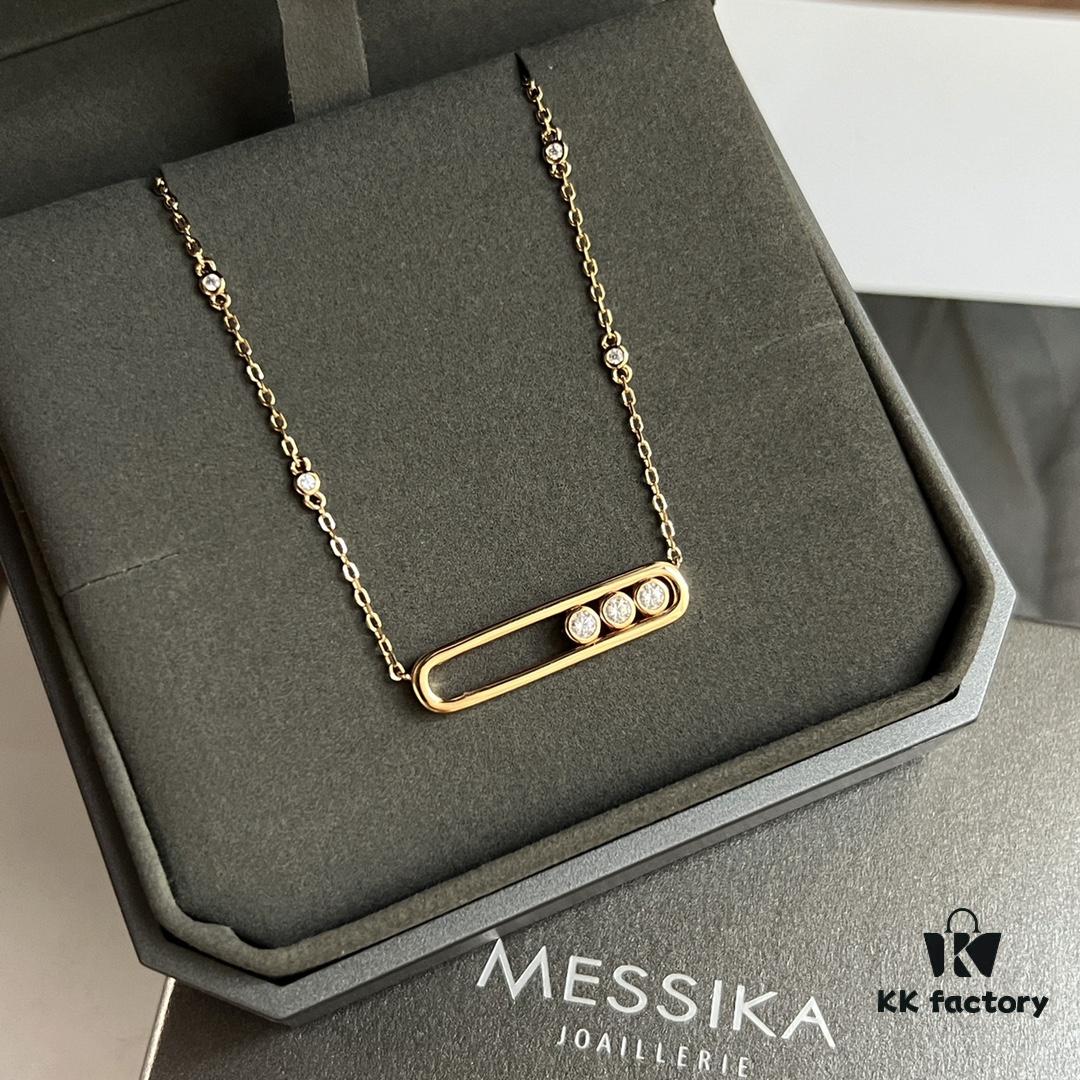 ❗️New Arrival❗️☀️Messika MOVE Smooth Three-Diamond Sliding Necklace