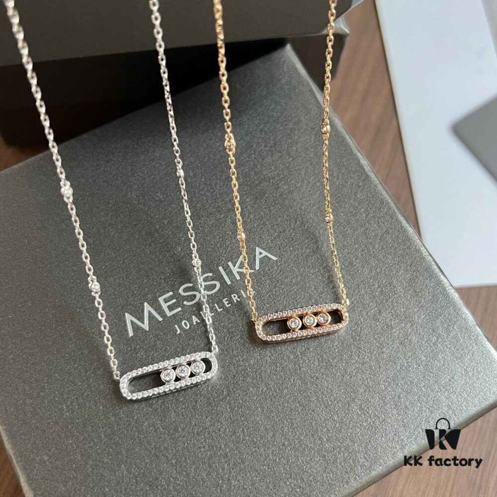 ❗️New Arrival❗️☀️Messika MOVE Full Diamond Necklace with Sliding Pearls