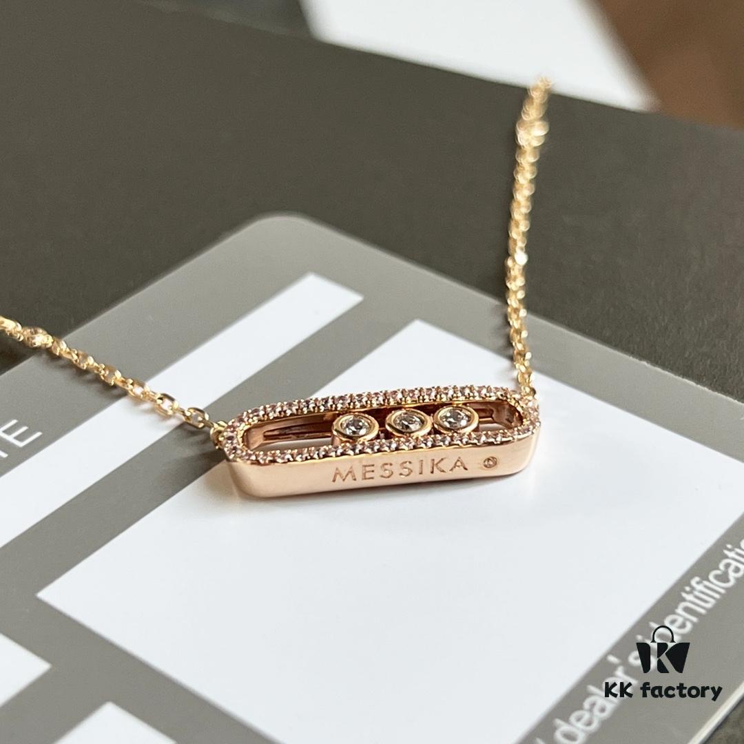 ❗️New Arrival❗️☀️Messika MOVE Full Diamond Necklace with Sliding Pearls