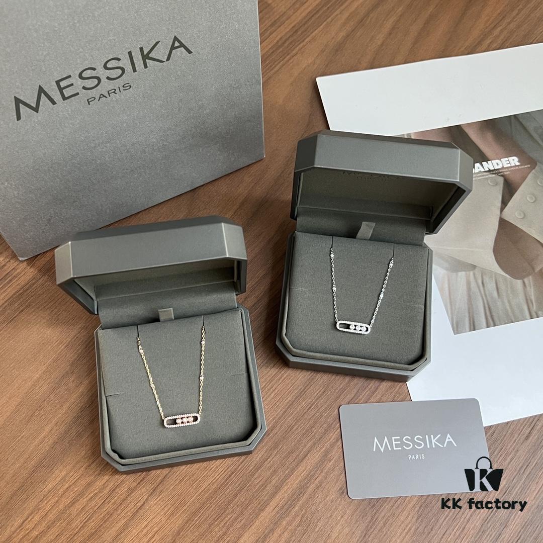 ❗️New Arrival❗️☀️Messika MOVE Full Diamond Necklace with Sliding Pearls