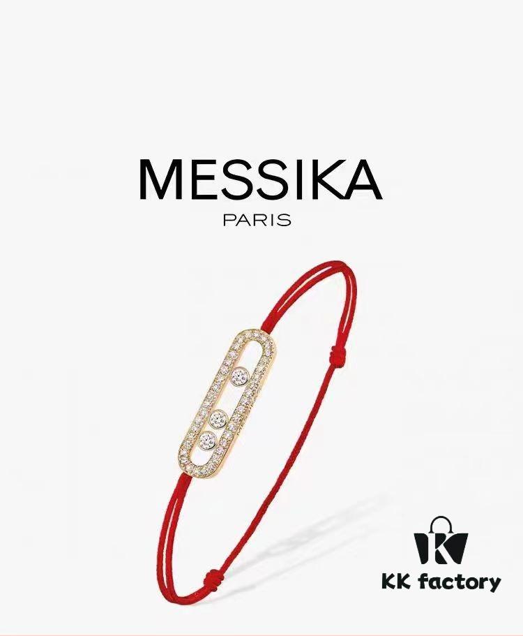 Messika New Arrival Meshika Bracelet - Colorful Rope Cuff with Brilliant-Cut Sliding Diamond