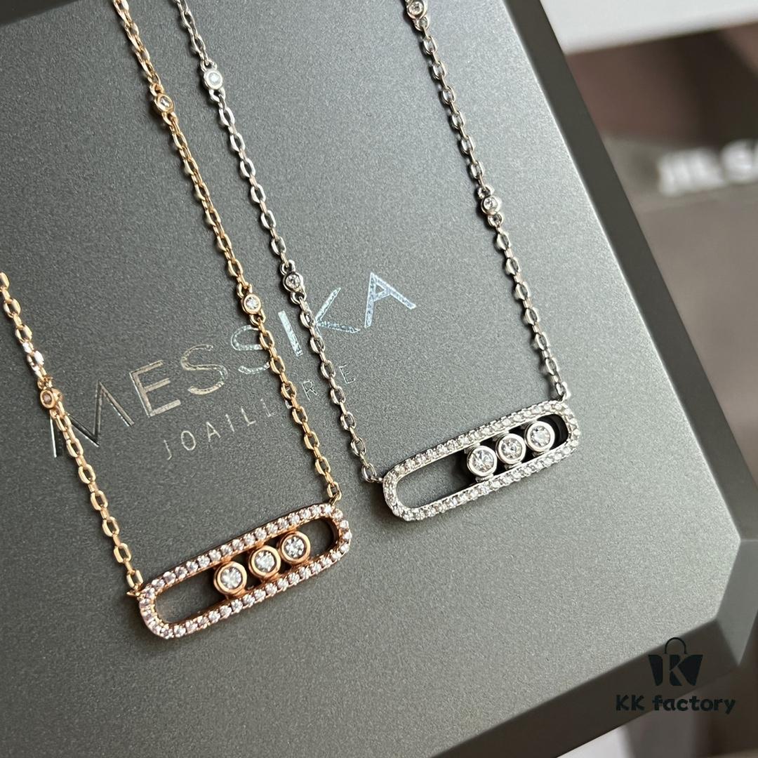 ❗️New Arrival❗️☀️Messika MOVE Full Diamond Necklace with Sliding Pearls