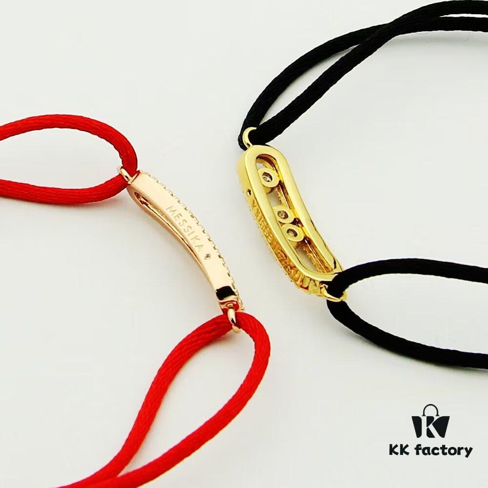 Messika New Arrival Meshika Bracelet - Colorful Rope Cuff with Brilliant-Cut Sliding Diamond