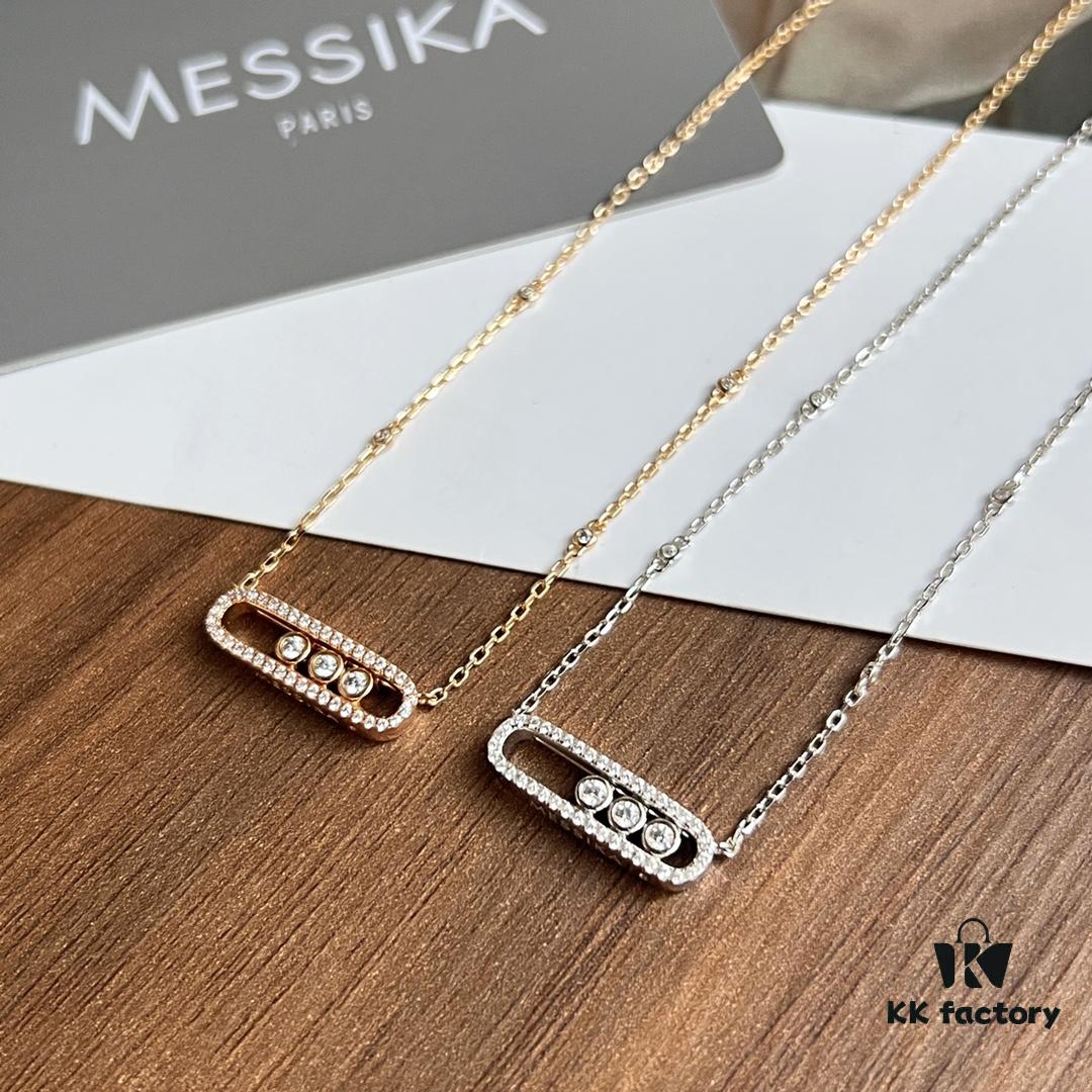 ❗️New Arrival❗️☀️Messika MOVE Full Diamond Necklace with Sliding Pearls