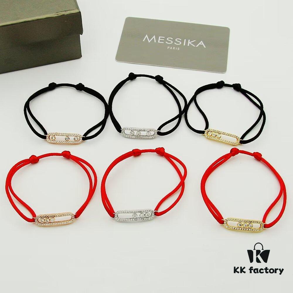 Messika New Arrival Meshika Bracelet - Colorful Rope Cuff with Brilliant-Cut Sliding Diamond